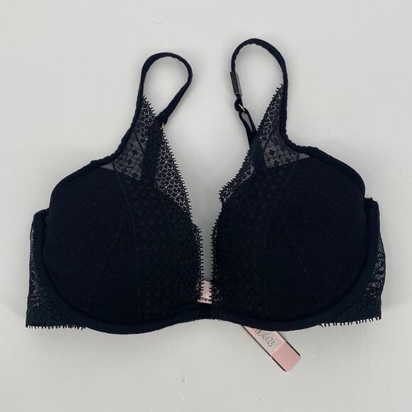 Victoria's Secret Womens Incredible Lightly Lined Lace Plunge Bra Black 32D NWT - Picture 4 of 8